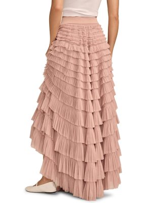 Women's Tulle Ruffle Maxi Skirt