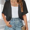Women Shrug Chiffon Cardigans Open Front Short Sleeve Bolero for Evening Dressy