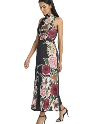 71O8OedlwOL.jpg Women's Sleeveless Mock Neck Maxi Elegant Floral Print for Wedding Guest-Versatile Formal Dresses