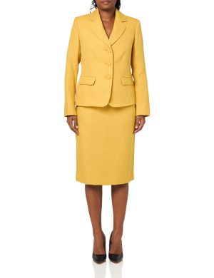 Women's Three Button Blazer & Skirt, 2pc Set
