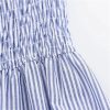 Women's Hollow Out Embroidered Stripe Beach Vacation Dress One Line Collar Summer Casual Midi Dresses