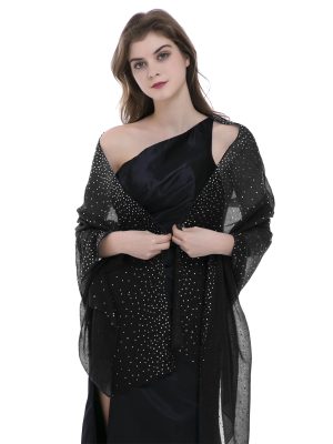 71Ut1EKT1YL Starry Night Shawls and Wraps for Evening Dresses, Shiny Scarf for Women’s Formal Wear