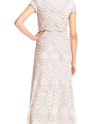 Women's Short Sleeve Blouson Beaded Gown