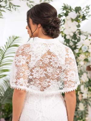 Pearl Wedding Appliques Shawls Lace Bridal Fringe Wraps Bridal Stoles Wraps for Women