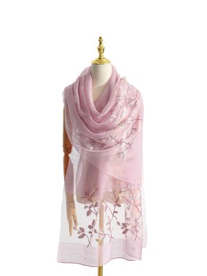 Women Silk & Wool Long and Large Scarf Shawl Wrap For Evening Dress