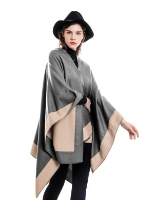 Women's Shawl Wrap Poncho Sweater Open Front Cape for Fall Winter