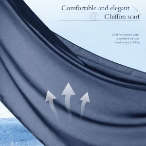 71ax6M5uQbL.jpg Chiffon Scarf,Soft Breathable Chiffon Shawls and Wraps,Silky Women's Hijab for Evening Dresses Wedding Bridal Scarves