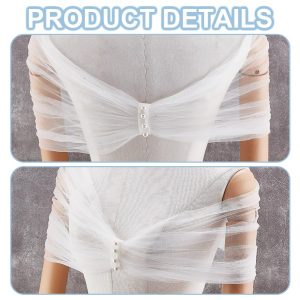 1Pc Tulle Bridal Shawl 34.2 Inch(87cm) White Bridal Shawl Wraps Bridals Bolero Jackets Shawls Tulle Off Shoulders Clothing