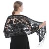71mlkXfmSFL.jpg Women's Floral Lace Scarf Shawl with Tassels Soft Mesh Fringe Shawls and Wraps for Wedding Evening Party Dresses
