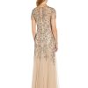 Women's Floral Beaded Godet Gown
