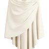 Womens Large Cross Front Poncho Sweater Wrap Topper Knitted Elegant Shawls Cape for Fall Winter