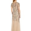 Women's Floral Beaded Godet Gown