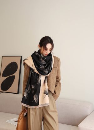 Fashion Large Scarf Winter Pashmina Shawls & Wraps for Women Extra Soft Cashmere Feel Throw Womens Cold Scarfs