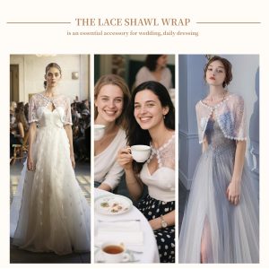 Elegant Lace Shawl for Women, Floral Lace Shawls and Wraps for Weddings Party Guest Bride Bridesmaid