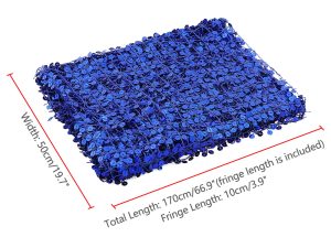 81-iLCndKmL.jpg Elerevyo Women Sequin Shawls and Wraps for Evening Dresses, Fringed Sparkly Dressy Scarf for Wedding Party