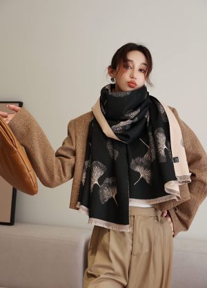 Fashion Large Scarf Winter Pashmina Shawls & Wraps for Women Extra Soft Cashmere Feel Throw Womens Cold Scarfs