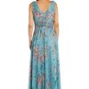 Crinkle Pleated Maxi Dress W/Ruffle Cascade Side
