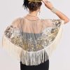 Women's 1920s Shawl Wraps,Sequin Beaded Flapper Evening Shawls for women formal/Party/Wedding/Formal/Harlem night