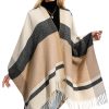 Shawl Wraps Gifts for Women,Warm Poncho Sweater,Tassels Open Front capes, Travel Christmas Gifts for Winter Fall