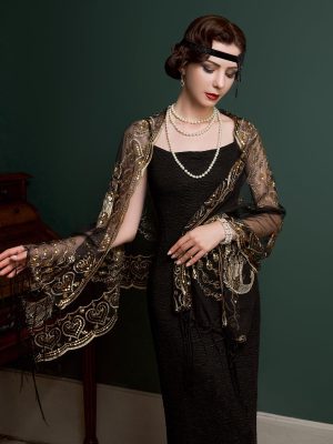 Women's 1920s Long Shawl Wraps,Sequin Flapper Evening Shawls for women formal/Party/Wedding/Formal/Harlem night