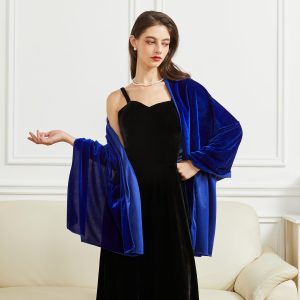Women Velvet Shawl and Wrap for Evening Dresses Wedding Bridal Scarf Poncho Cape Party Prom Dress Accessories