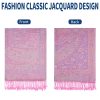 Paisley Pashmina Shawls and Wraps for Women Reversible Jacquard Festival Rave Pashmina Scarves with Fringe Vintage