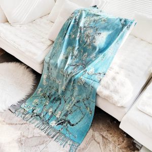 Reversible Soft Cashmere Feel Scarf Large Shawl Wrap Double-side Art Print Warm Pashmina Klimt Van Gogh Gifts