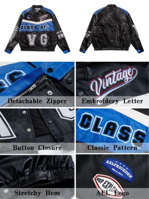 Men's Motorcycle Jacket Moto Bomber Lightweight Varsity Jacket Women Vintage Coats