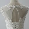 Women's Elegant Sheer Vintage Short Lace Wedding Dress for Bride