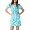 Ruffle Short Sleeve Dress - 50+ UPF Sun Protection Resort Wear, Casual Sun Dress