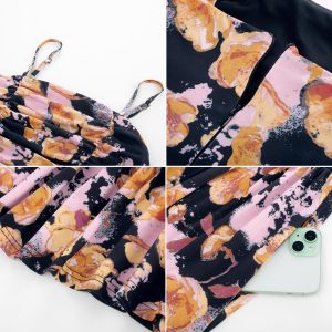 2025 Women's Summer Floral Maxi Dress Casual Sleeveless Ruffle Tiered Wedding Guest Flowy Dresses with Pockets