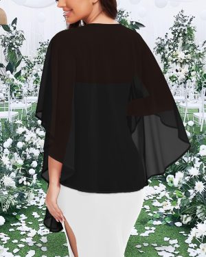 Shawls and Wraps for Evening Dresses Sheer Womens Chiffon Scarf Wedding Bridal Cover Up