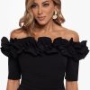 Women's Long Off The Shoulder Scuba Crepe Dress (Reg and Petite)