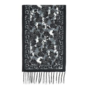 81p62ACm7YL.jpg Women's Floral Lace Scarf Shawl with Tassels Soft Mesh Fringe Shawls and Wraps for Wedding Evening Party Dresses