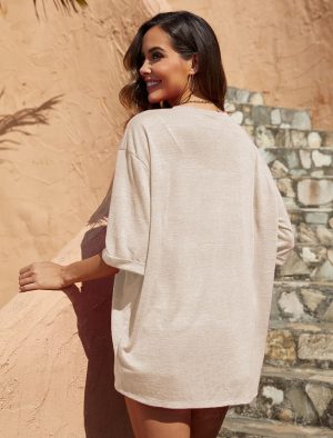 Womens Summer Cardigan Lightweight Short Sleeve Kimono Cardigans Beach Vacation Cover up