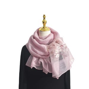 Women Silk & Wool Long and Large Scarf Shawl Wrap For Evening Dress