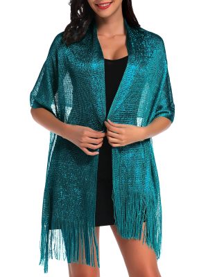 Sparkling Metallic Shawls and Wraps for Evening Party/Wedding/Formal Dresses (With Free Buckle)