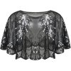 ZLTdream 1920s Shawl Sequin Lace Evening Cape Flapper Cover Up Bridal Shawl for Dress Party Wedding Halloween Harlem night
